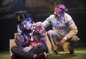 Pressbild Länsteatern Gotland ”Hjärnpunka”: Erik Törner, Lennart Bäck. Fotograf: Stig Hammarstedt