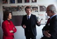 Foto från Deras Majestäter Konungen och Drottningens besök på dagens föreställning av Svenskbyborna. Visby 2014-03-29. Foto Stig Hammarstedt