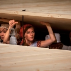 Repetition Svenskbyborna. Martyna Lisowska, Anna Jankert, Inger Wolter, Sophie Jonasson. Foto Stig Hammarstedt