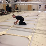 12x4 m projektionsduk snart monterad.